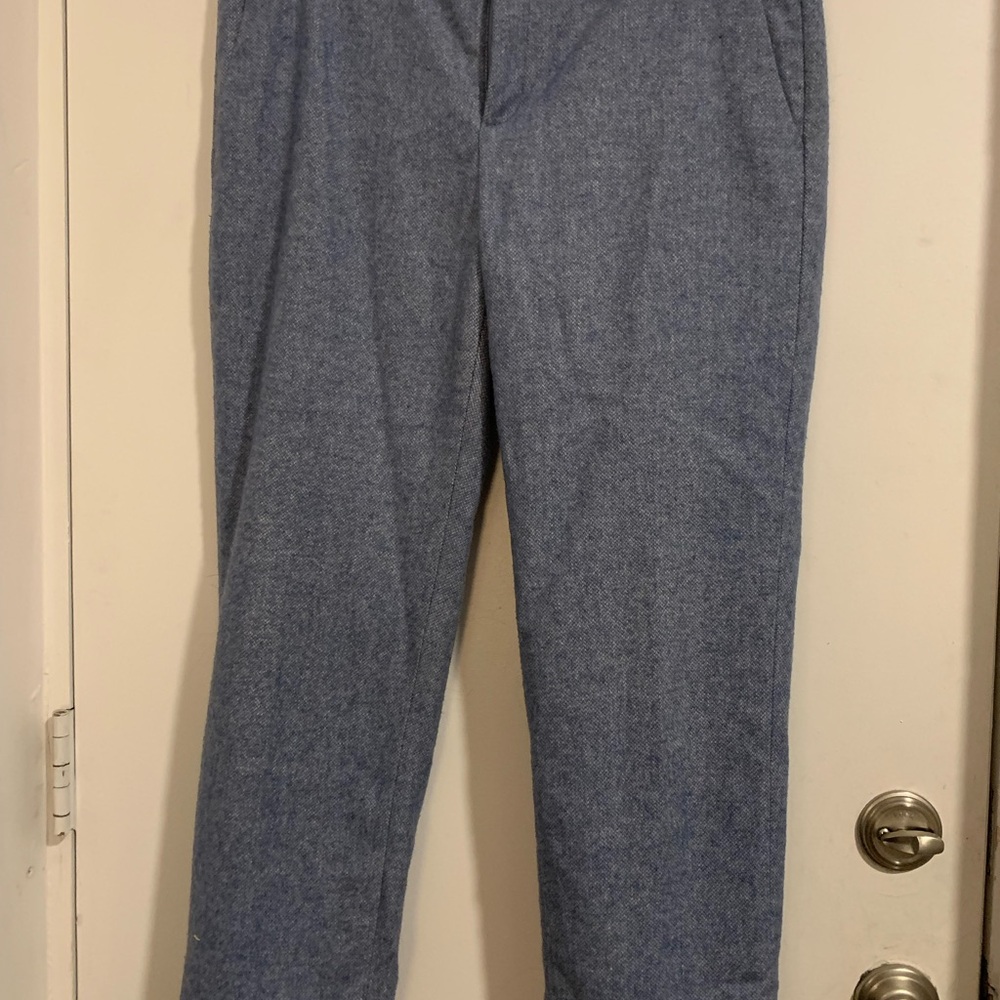 Banana Republic 3/4 light blue houndstooth wool pants